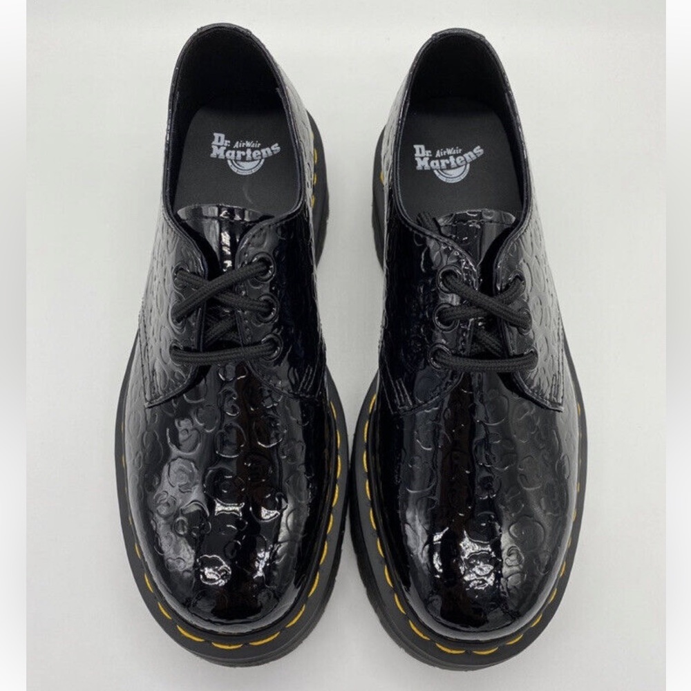 Stussy Doc Dr Martens Bailey Cheetah Leopard Print Patent Platform Shoes Size 4M